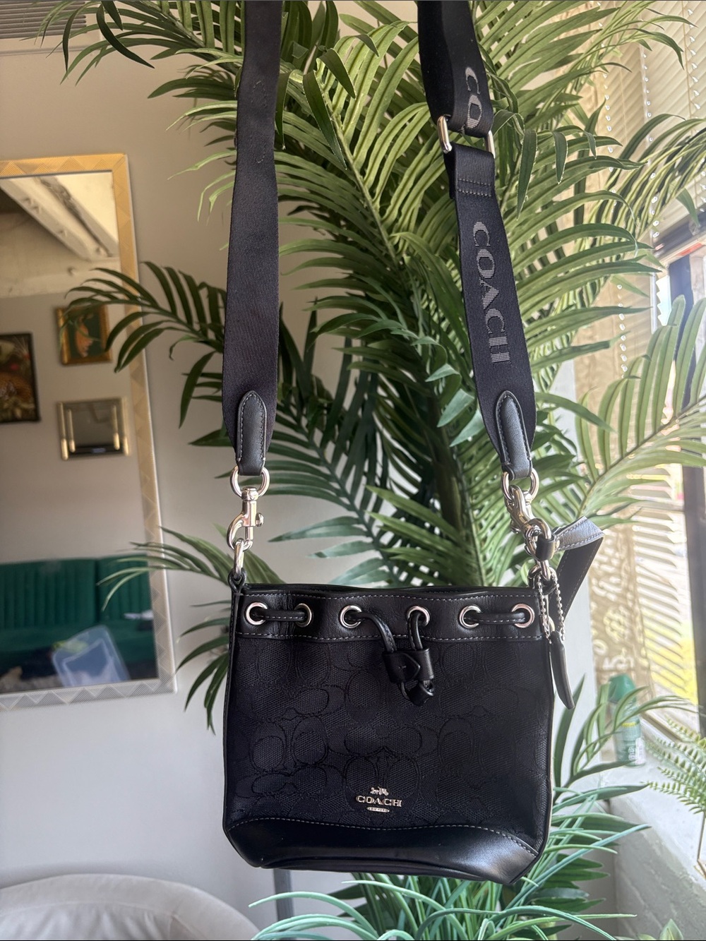 Coach Black Signature bucket bag
